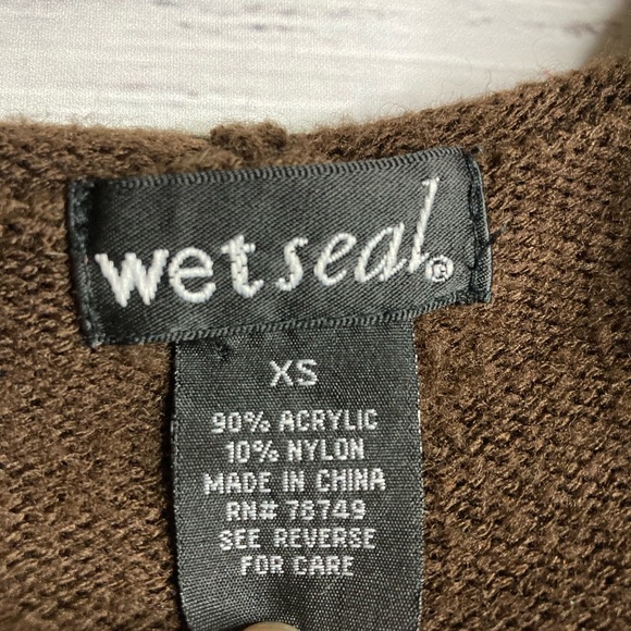 Cute Wet Seal large buttoned button-up hooded sweater size XS women’s - Picture 7 of 16